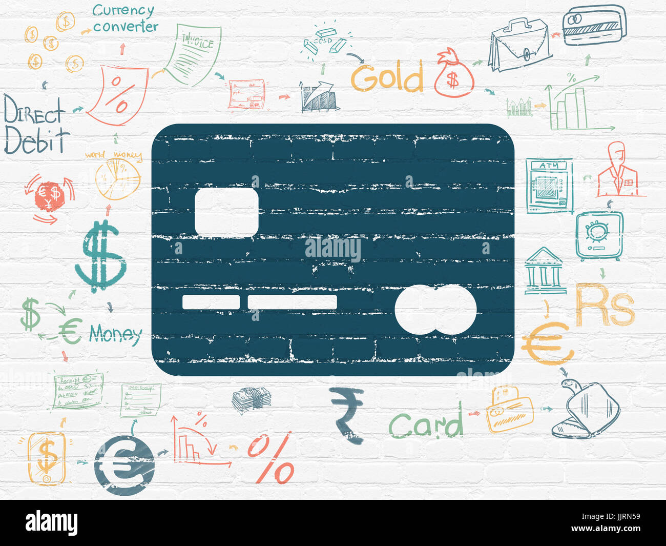 Banking concept: Credit Card on wall background Stock Photo - Alamy