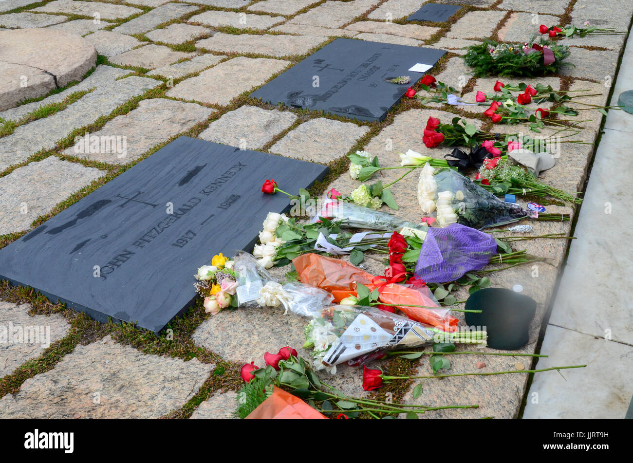 Graves of John F. Kennedy and Jacqueline Kennedy Onassis at Arlington