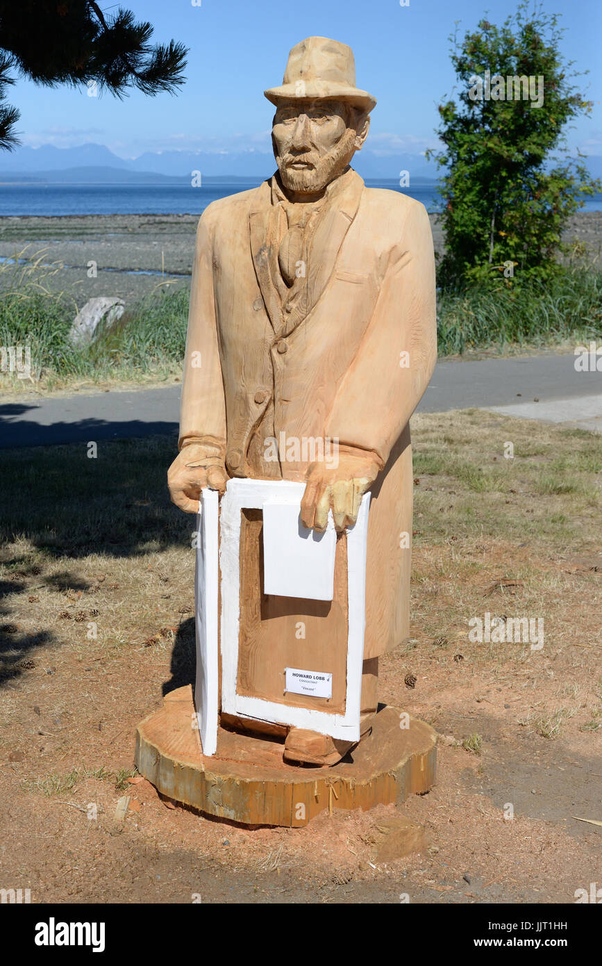 Wood carving, Campbell River,Vancouver Island, British Columbia, Canada Stock Photo Alamy