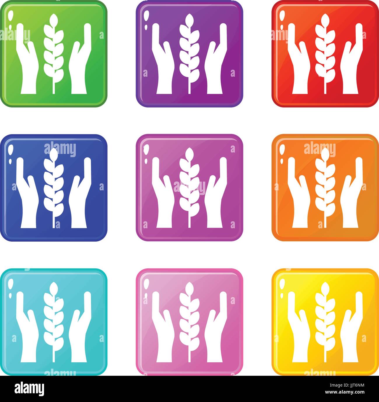 Hands and ear of wheat set 9 Stock Vector Image & Art - Alamy