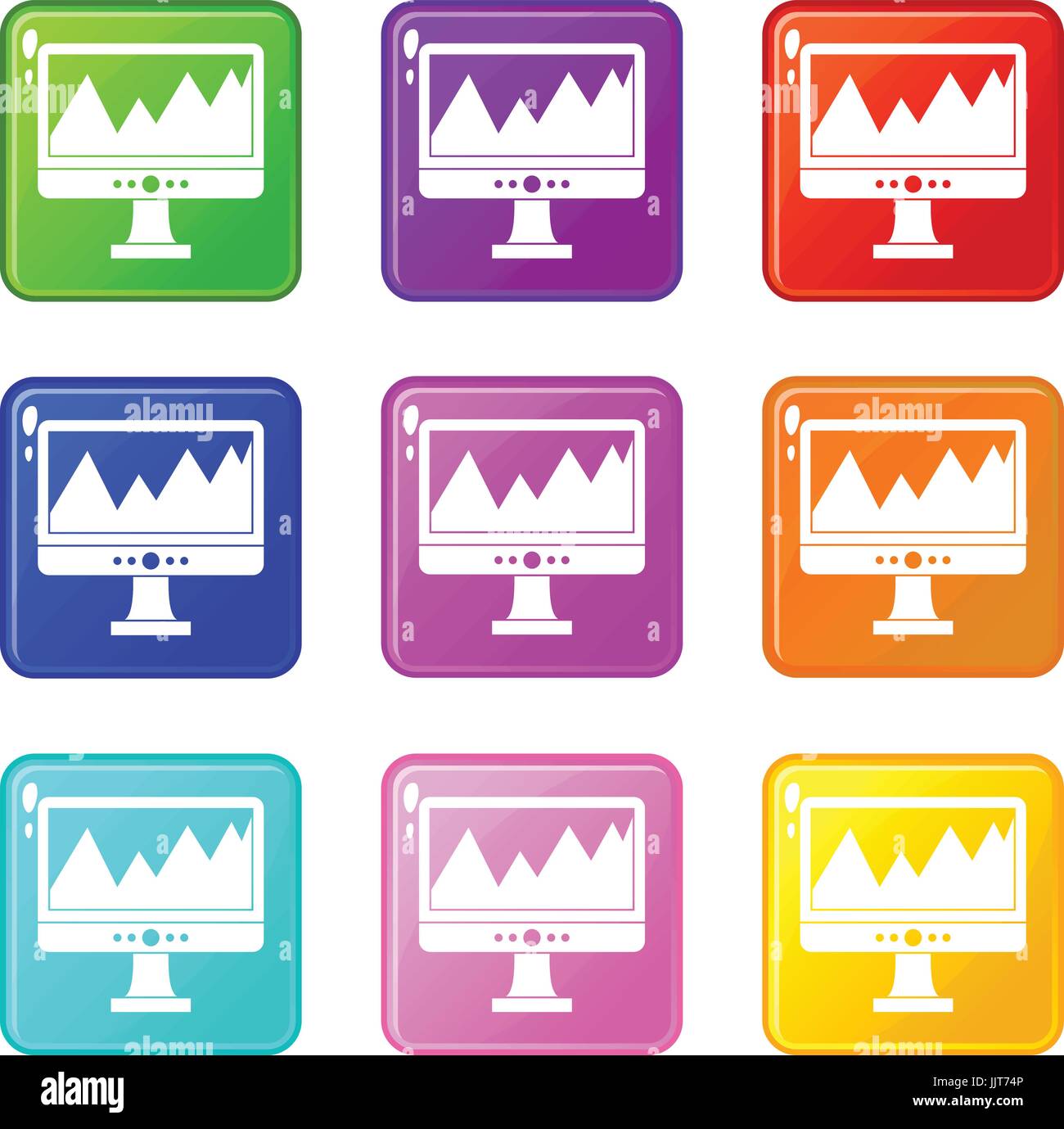 Monitor and a chart set 9 Stock Vector Image & Art - Alamy