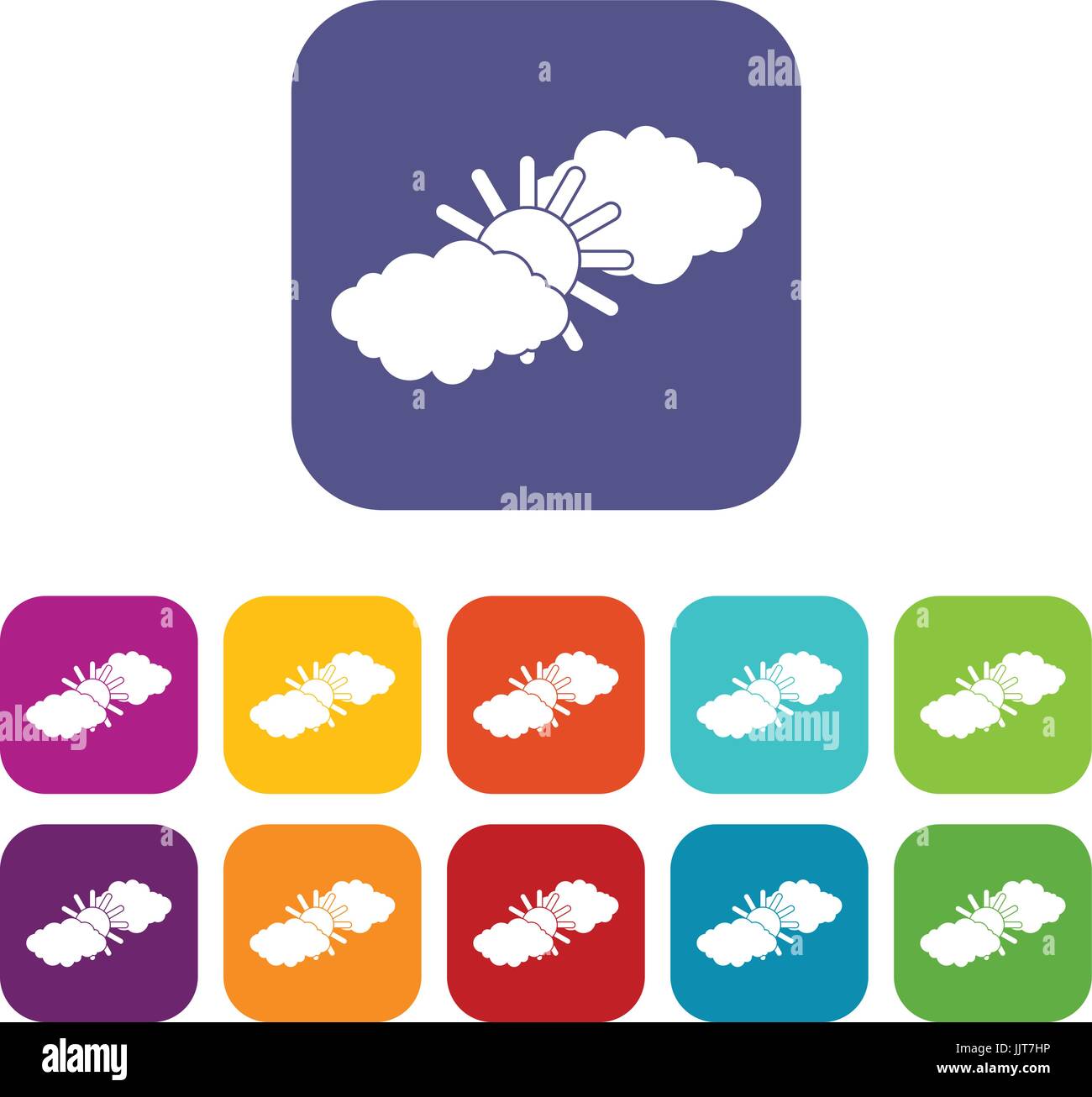 Sun and clouds icons set Stock Vector Image & Art - Alamy