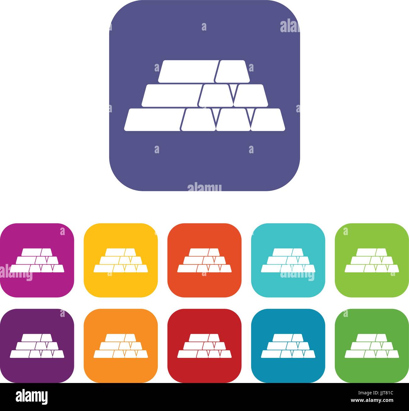 Gold bars icons set Stock Vector Image & Art - Alamy