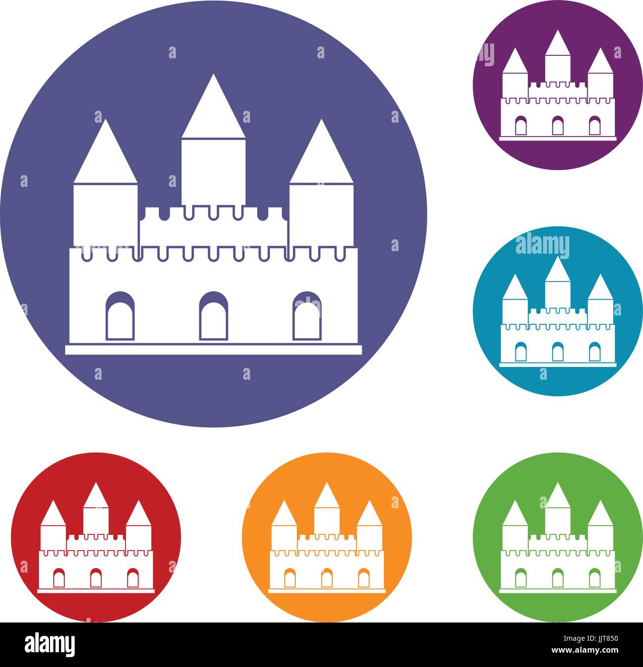 Castle tower icons set Stock Vector Image & Art - Alamy