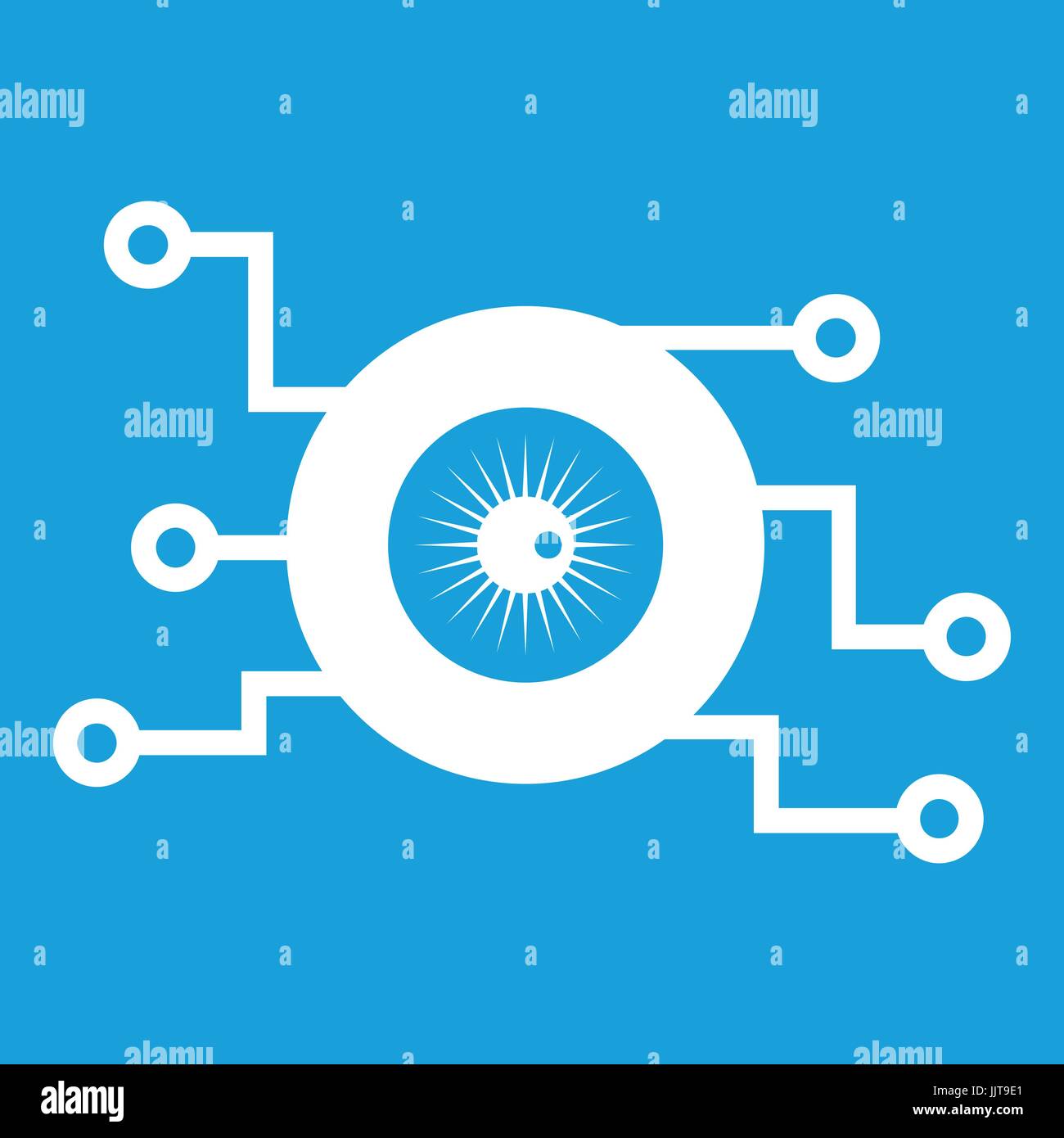cyber eye symbol icon white stock vector art illustration vector