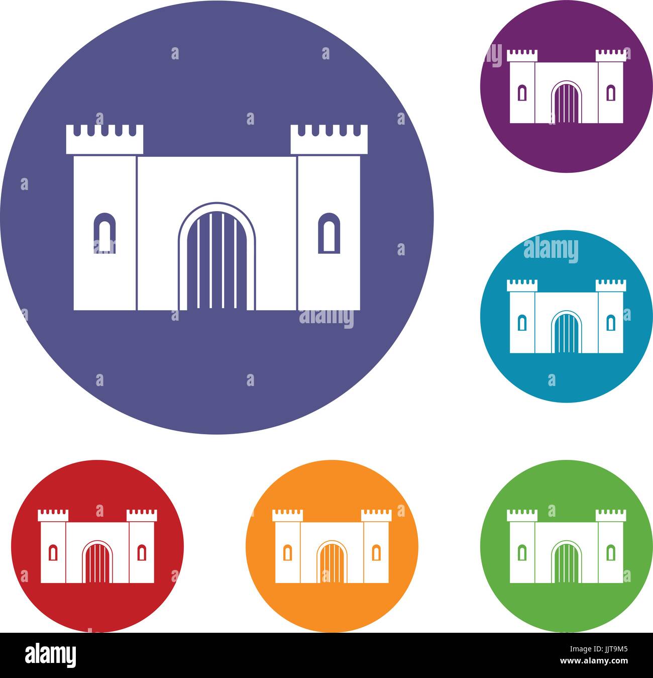 Fortress with gate icons set Stock Vector Image & Art - Alamy