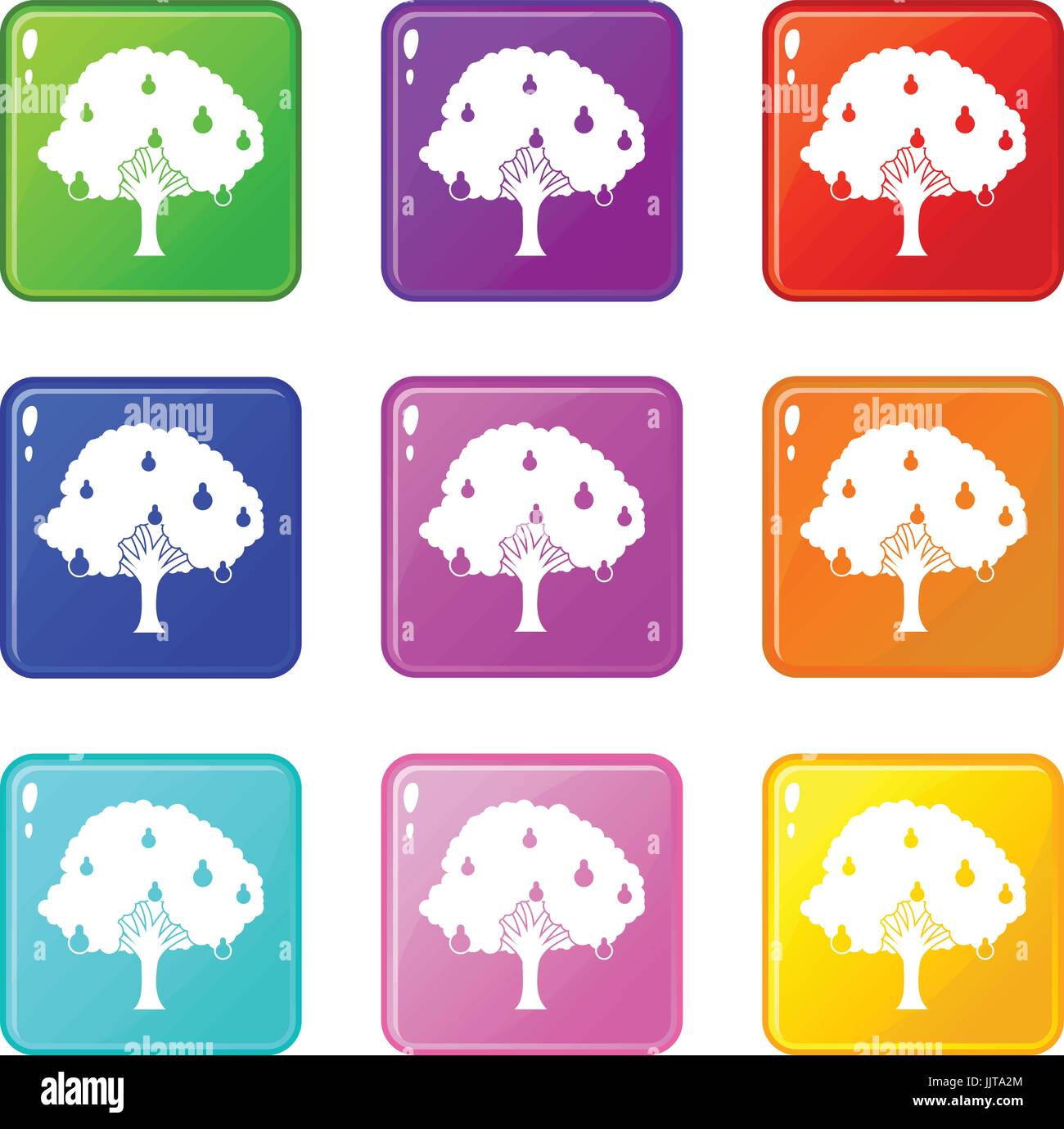 Pear tree with pears set 9 Stock Vector Image & Art - Alamy