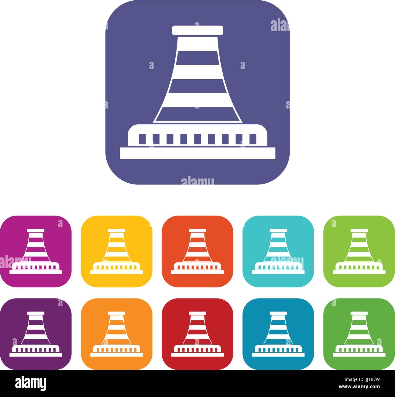 Refinery with pipe icons set Stock Vector Image & Art - Alamy