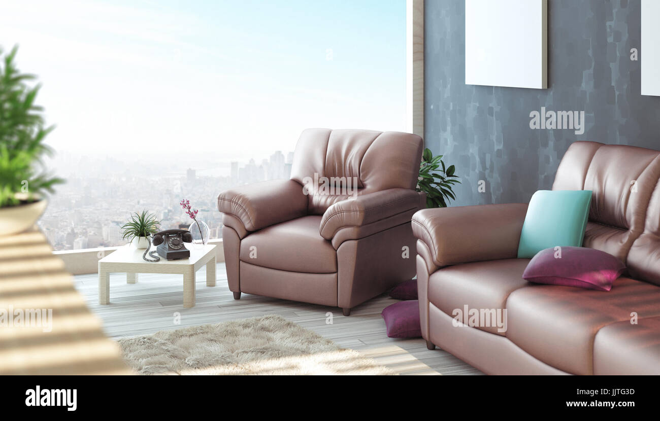 Space Saving Industrial Style Sofa photo