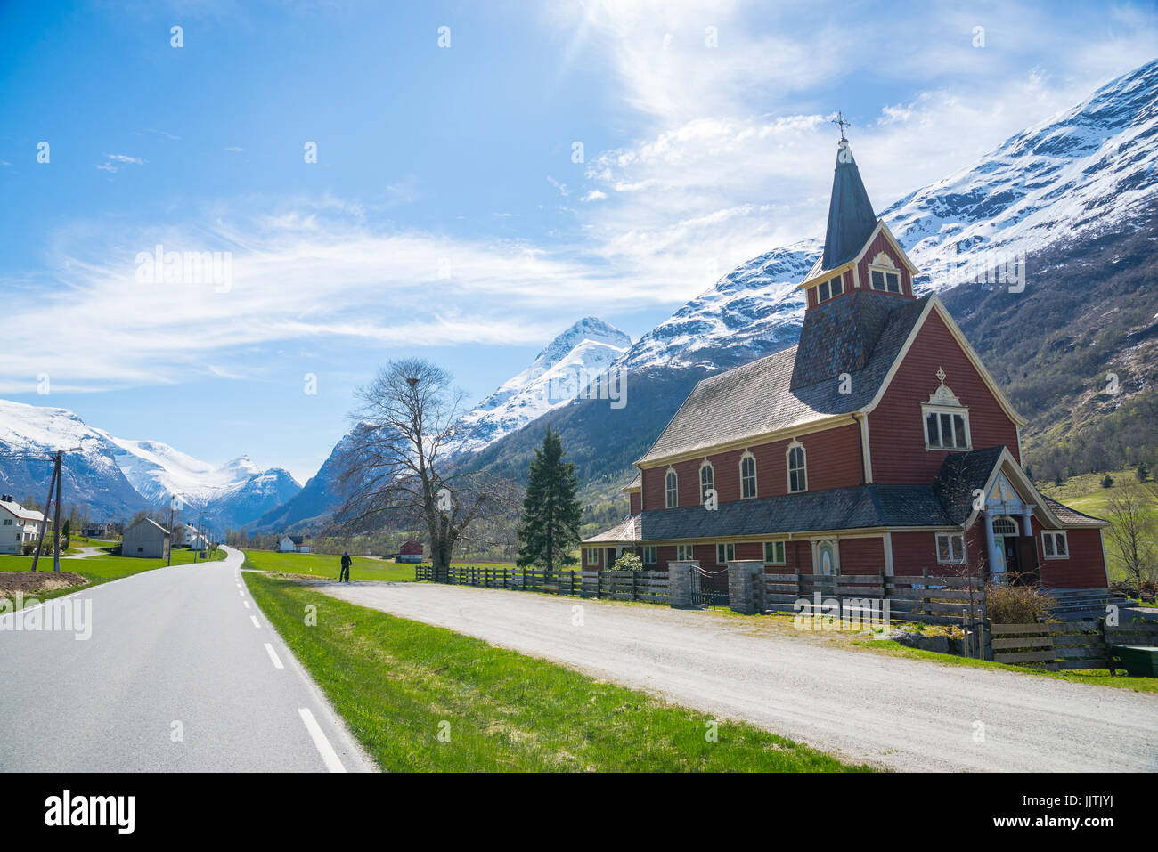 olden church, olden norway, sogn og fjordane Stock Photo Alamy