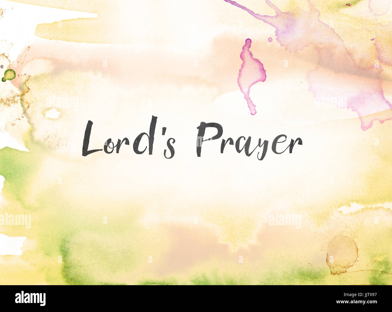 The words Lord’s Prayer concept and theme written in black ink on a