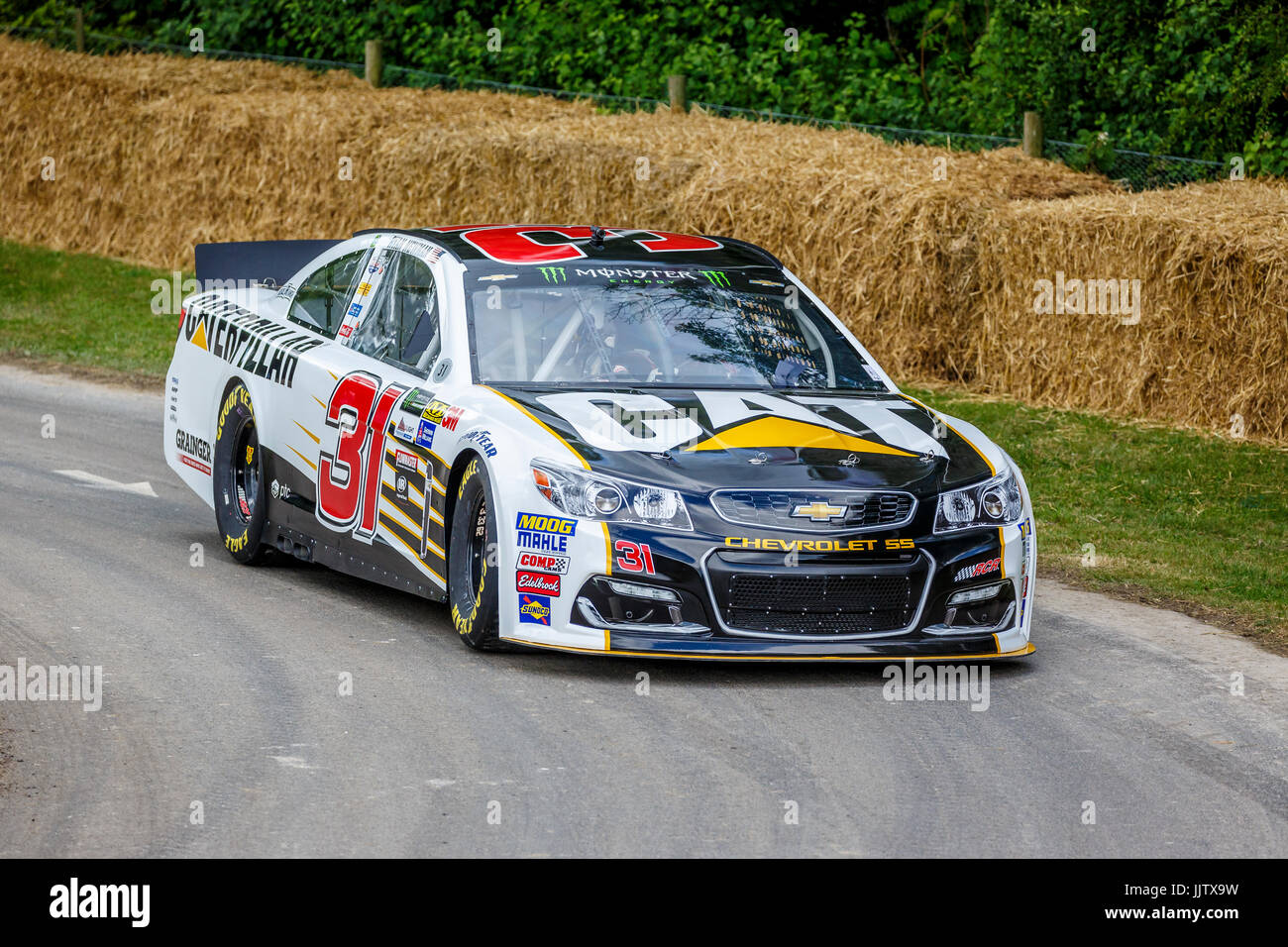 2017 Chevrolet SS NASCAR with driver Brian Vickers at the 2017 Goodwood Festival of Speed, Sussex, UK. Stock Photo