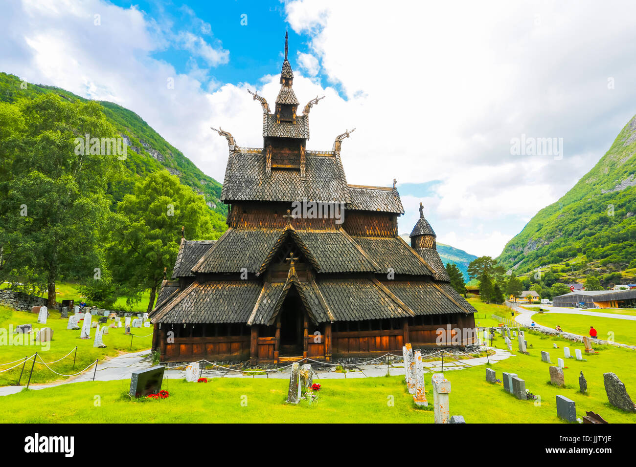 Borgund stave church. Laerdal, Norway. Stock Photo