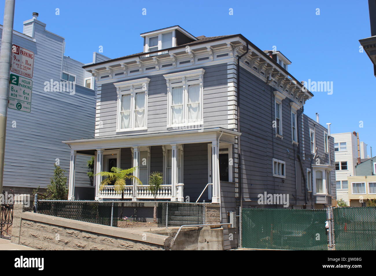 Milo Hoadley House, built around 1858, Lower Pacific Heights, Upper Fillmore, San Francisco, California Stock Photo