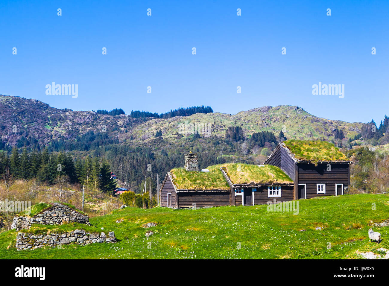 Old traditional norwegian house Stock Photo