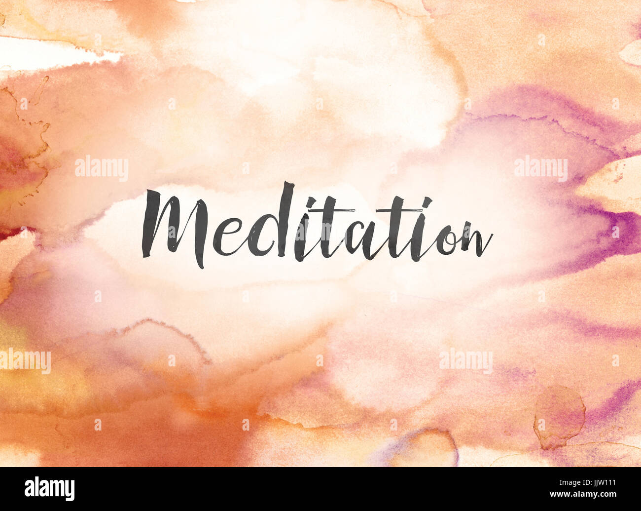The word Meditation concept and theme written in black ink on a ...