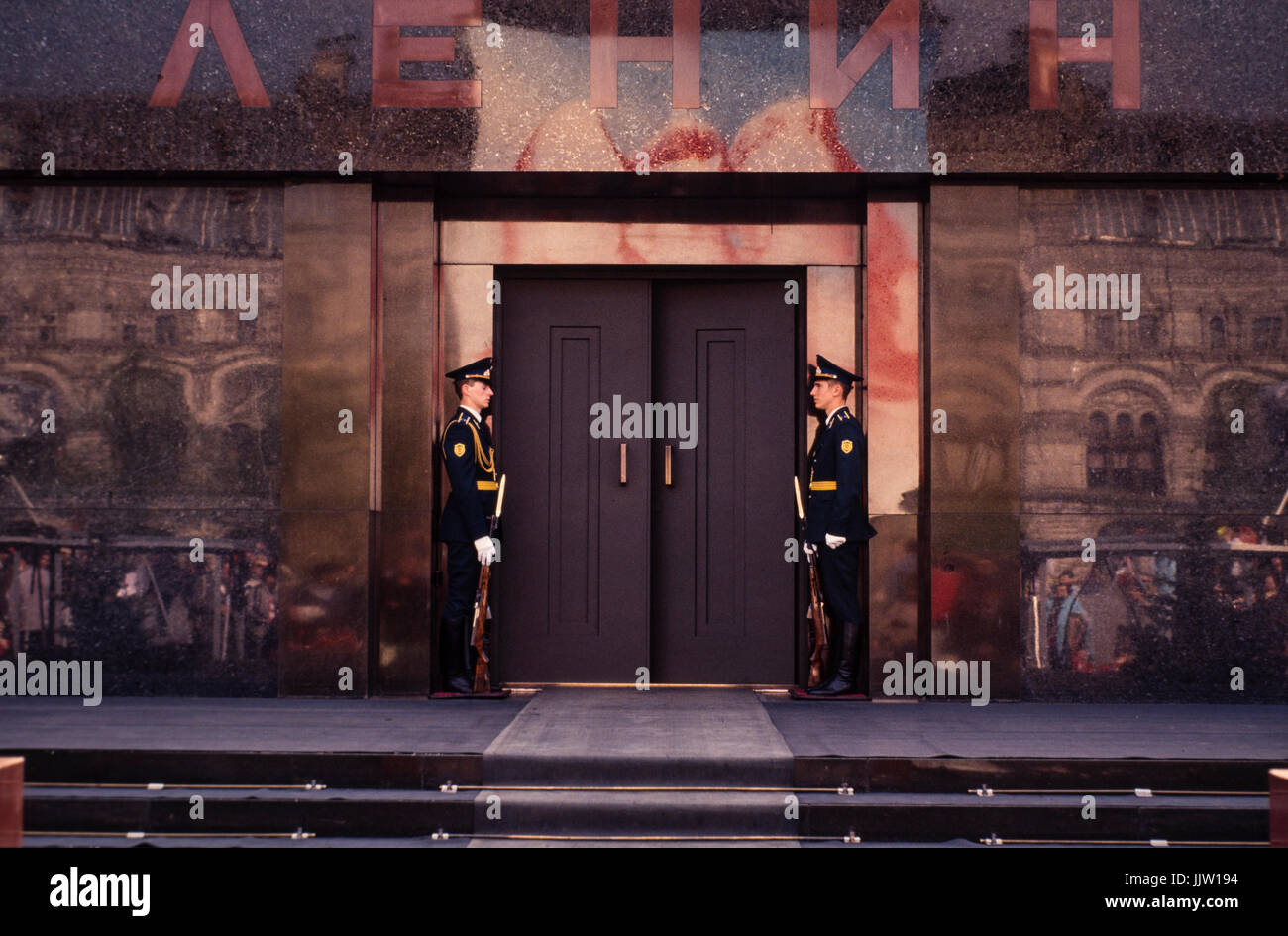 Elite Russian military guards at Lenin's tomb in Moscow's Red Square