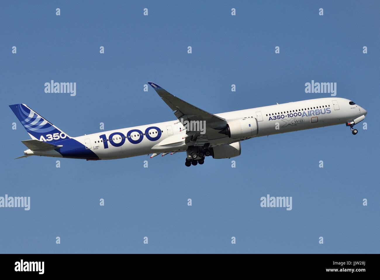 AIRBUS A350-1000 ON TEST FLIGHT Stock Photo