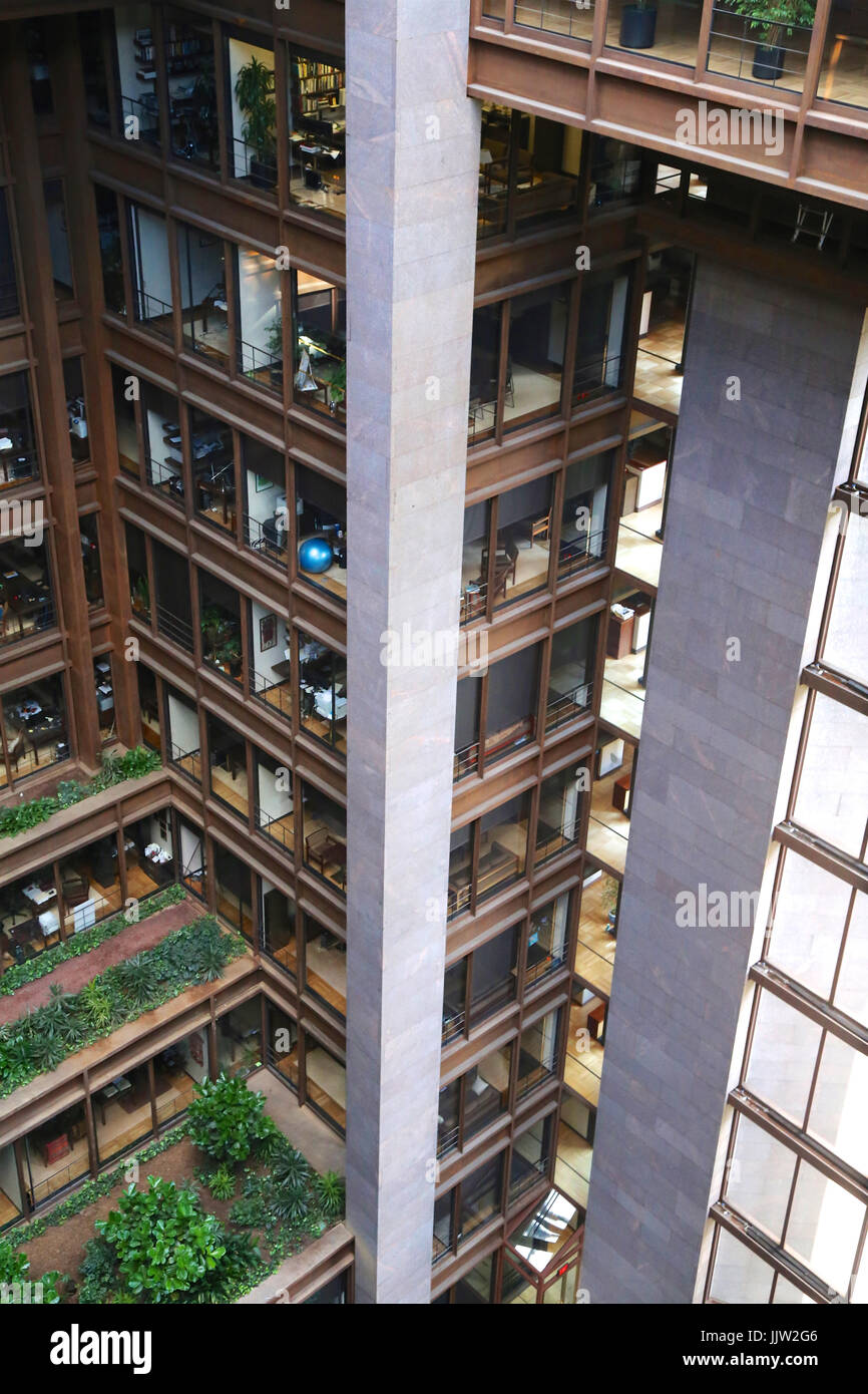 Inside the Ford Foundation Building in New York, NY, USA Stock Photo