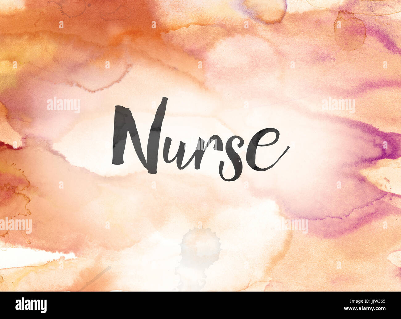 The word Nurse concept and theme written in black ink on a colorful ...