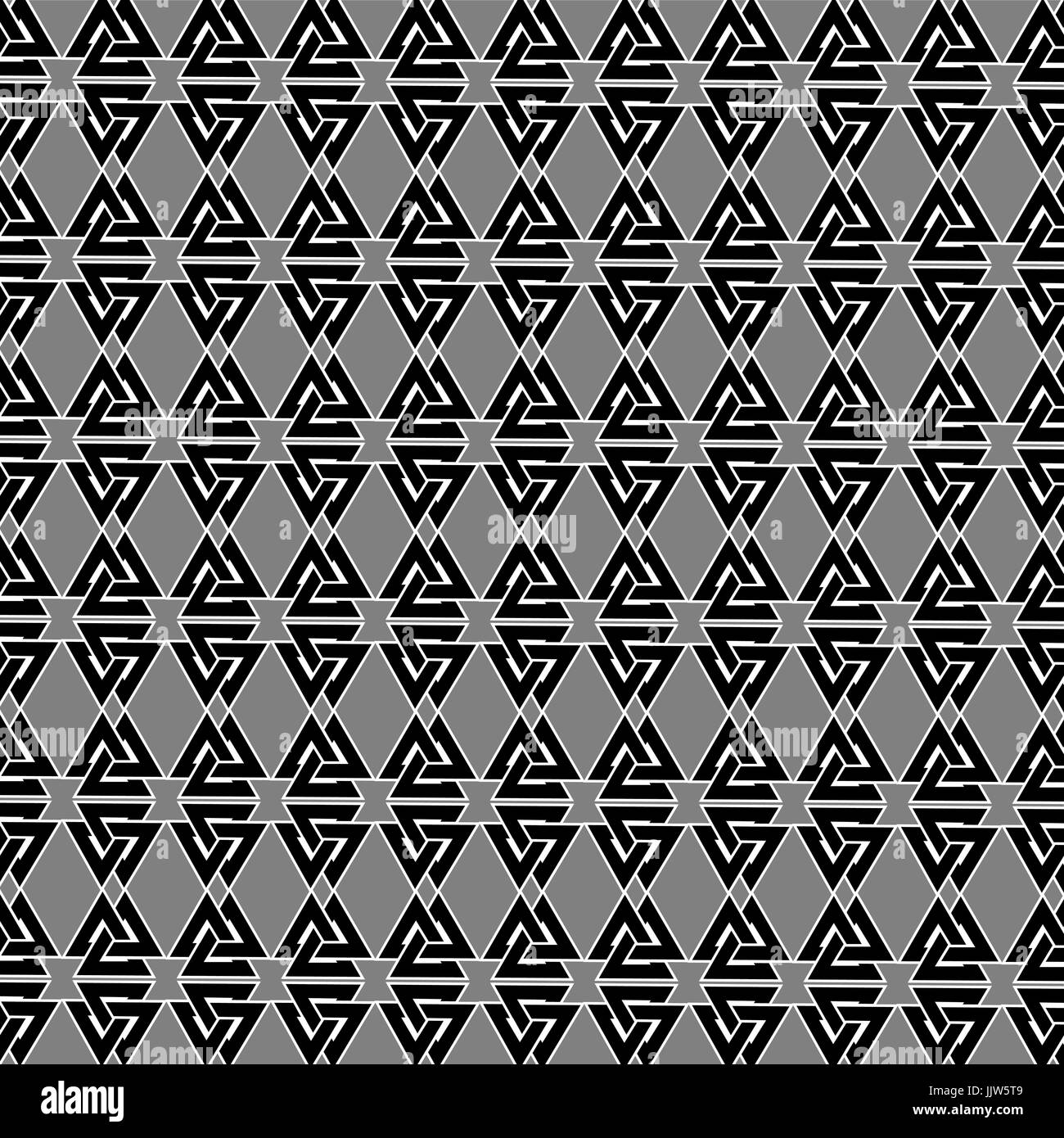 Valknut vector pattern, Valknut black and white background Stock Vector