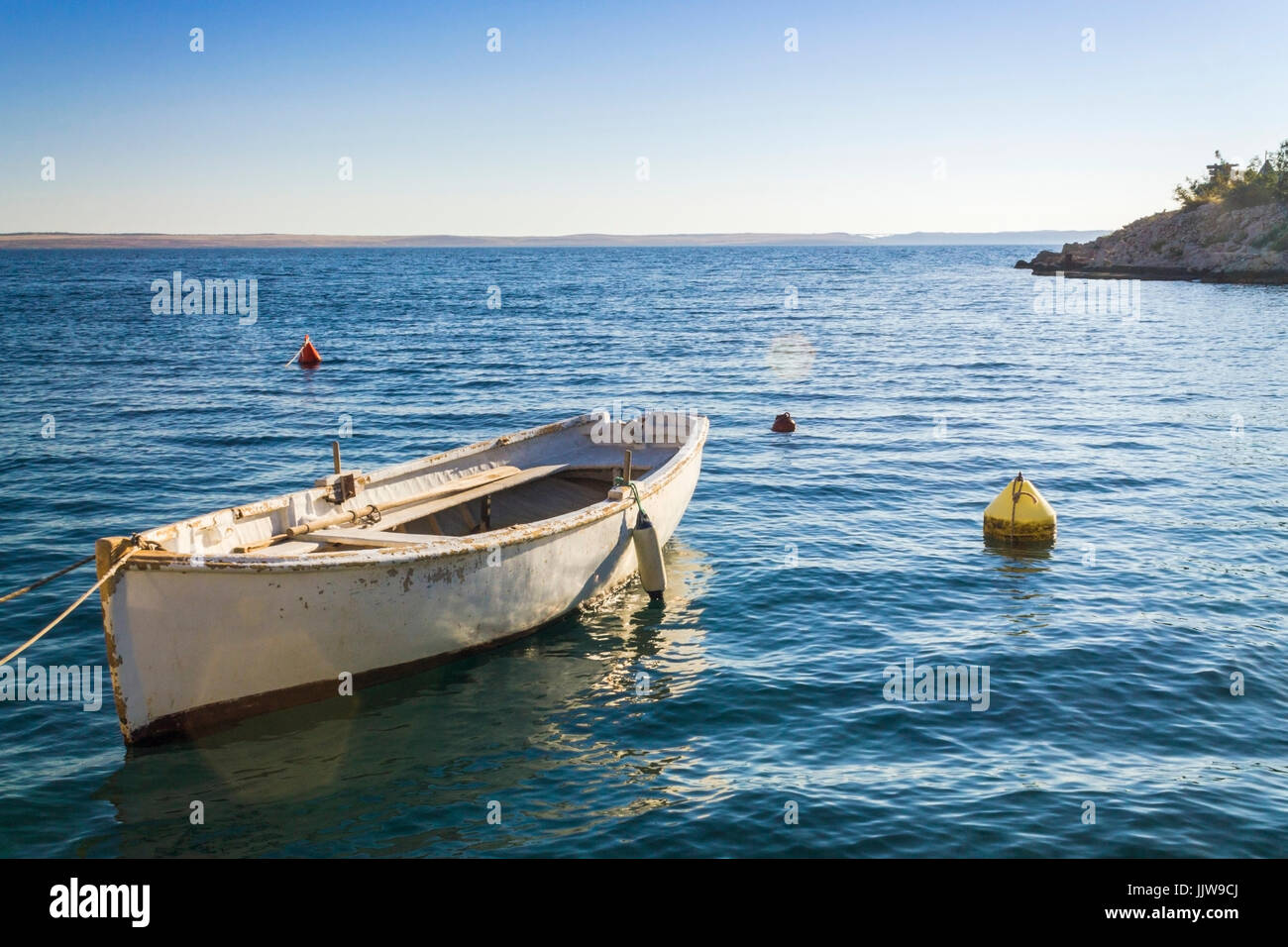 Small wooden boat in Croatia Stock Photo Alamy