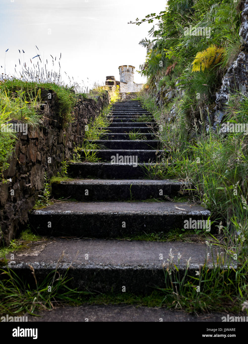 Steps leading up at Douglas head beach Stock Photo