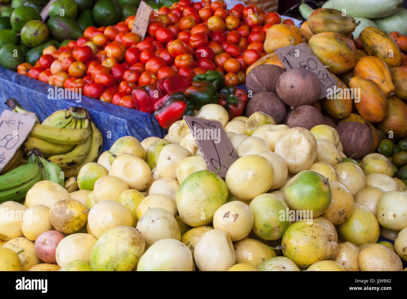 Fruits for sale on Cayenne market Stock Photo Alamy