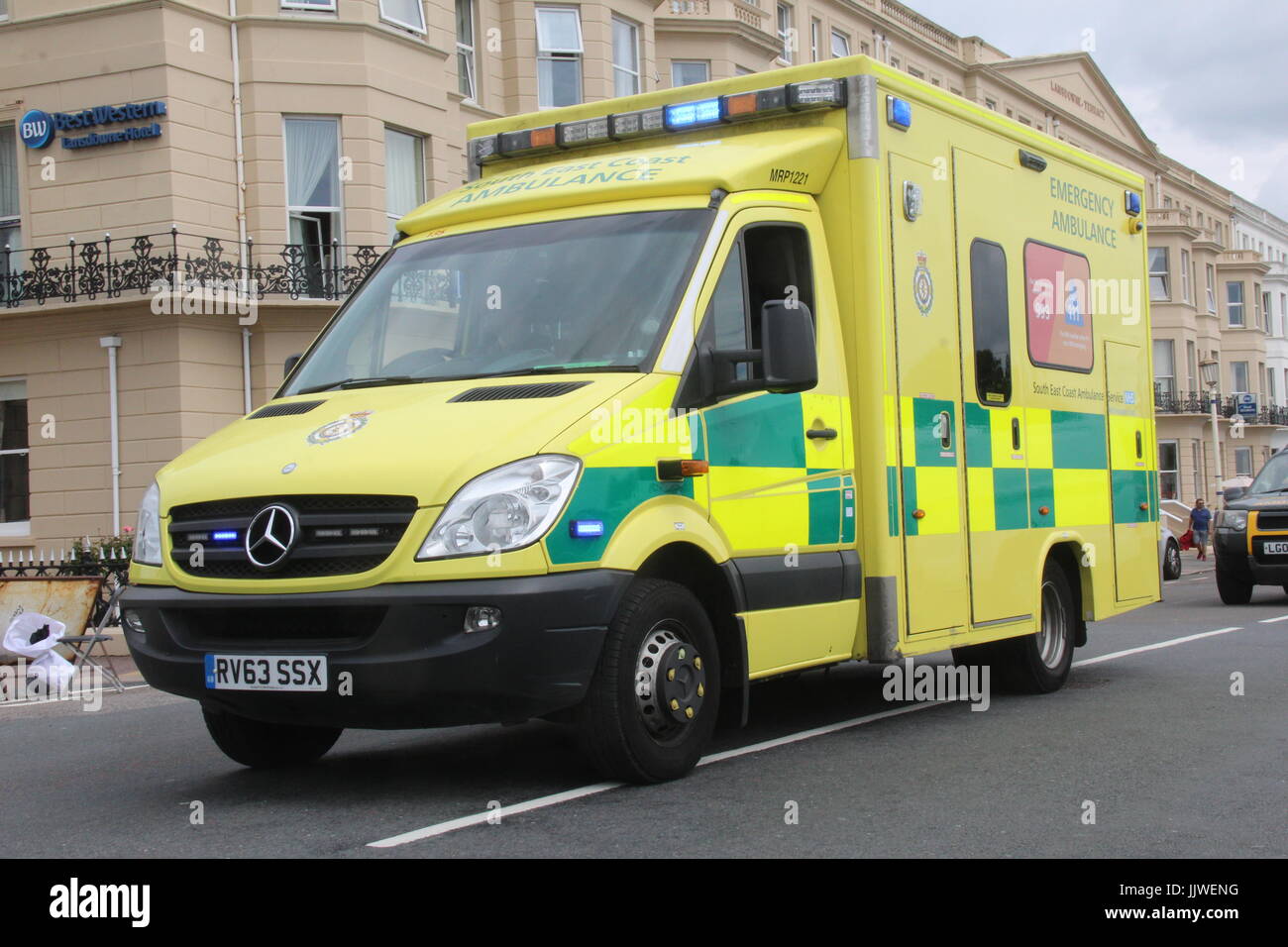 SOUTH EAST COAST AMBULANCE SERVICE NHS FOUNDATION TRUST SECAMB AMBULANCE VEHICLE WITH BLUE
