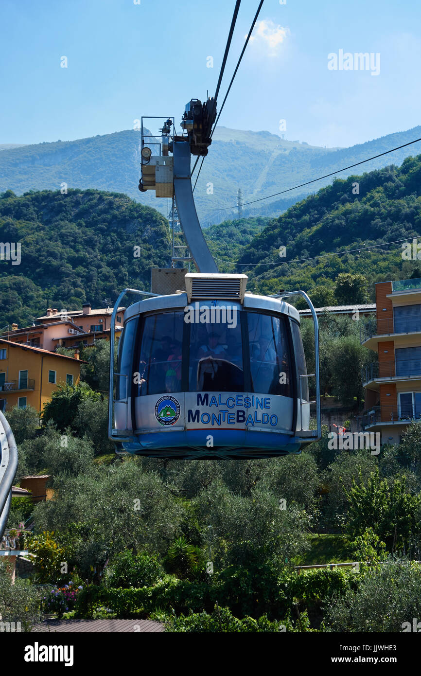Malcesine Monte Baldo cable car. Lake Garda. Italy Stock Photo