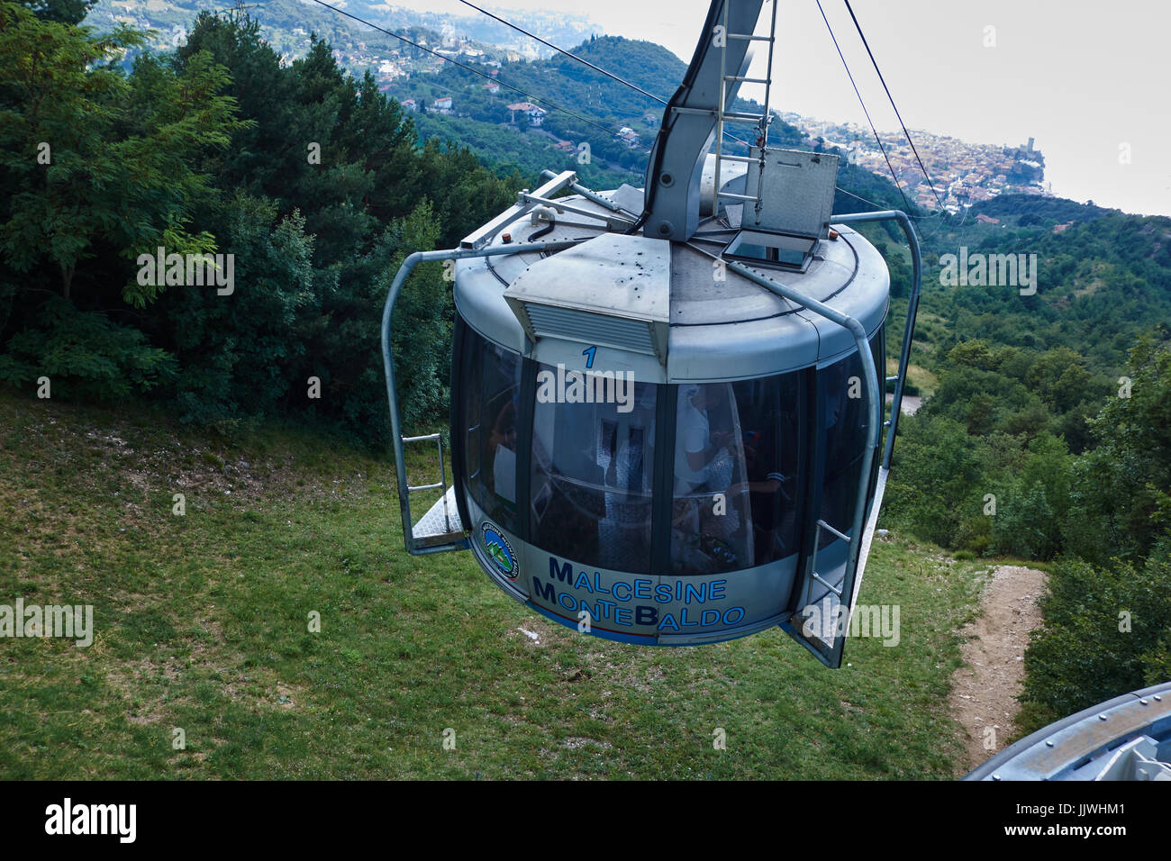 Malcesine Monte Blonde cable car. Lake Garda. Italy Stock Photo