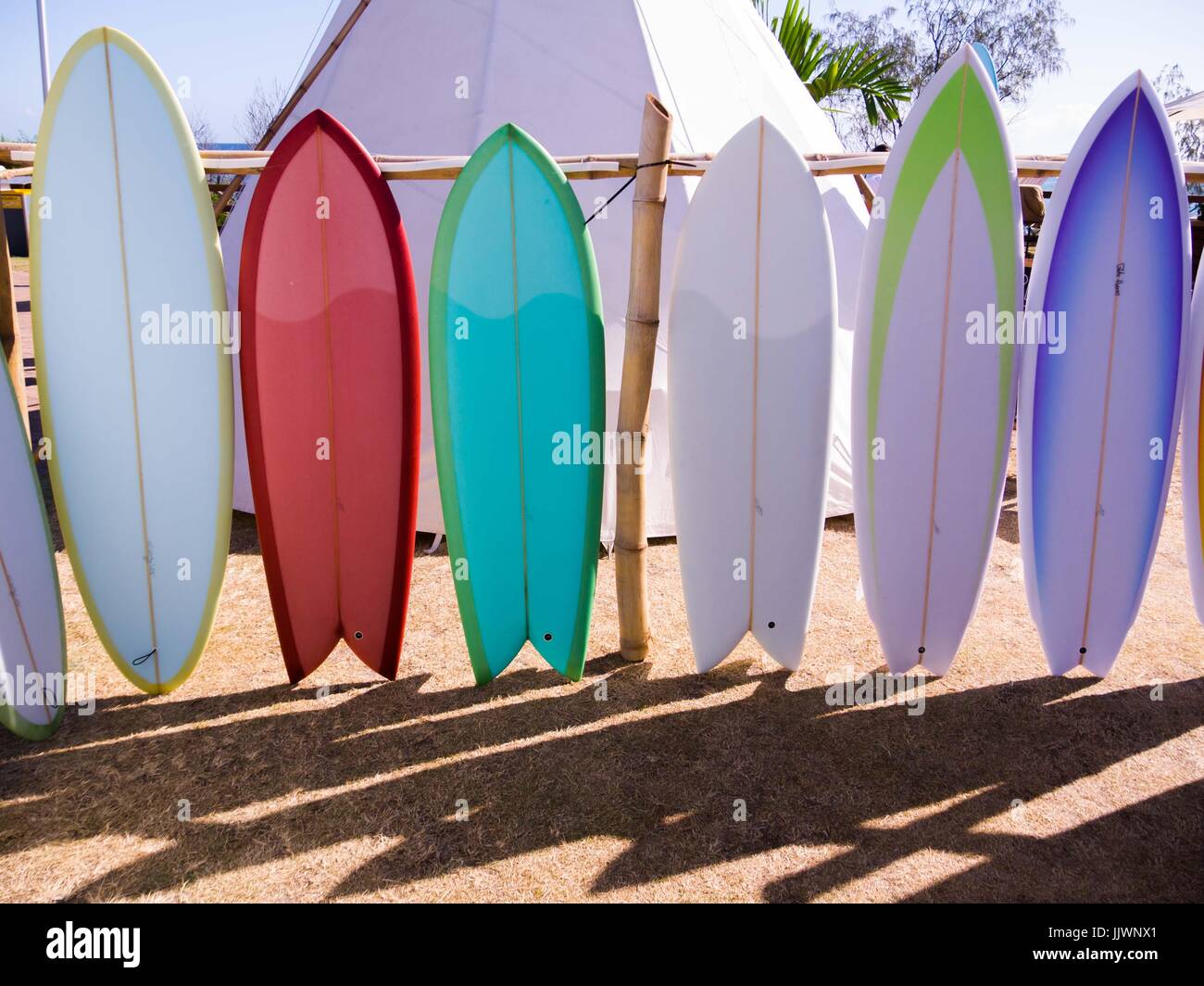Surfboards on Sale at Surf Festival in Byron Bay Stock Photo Alamy