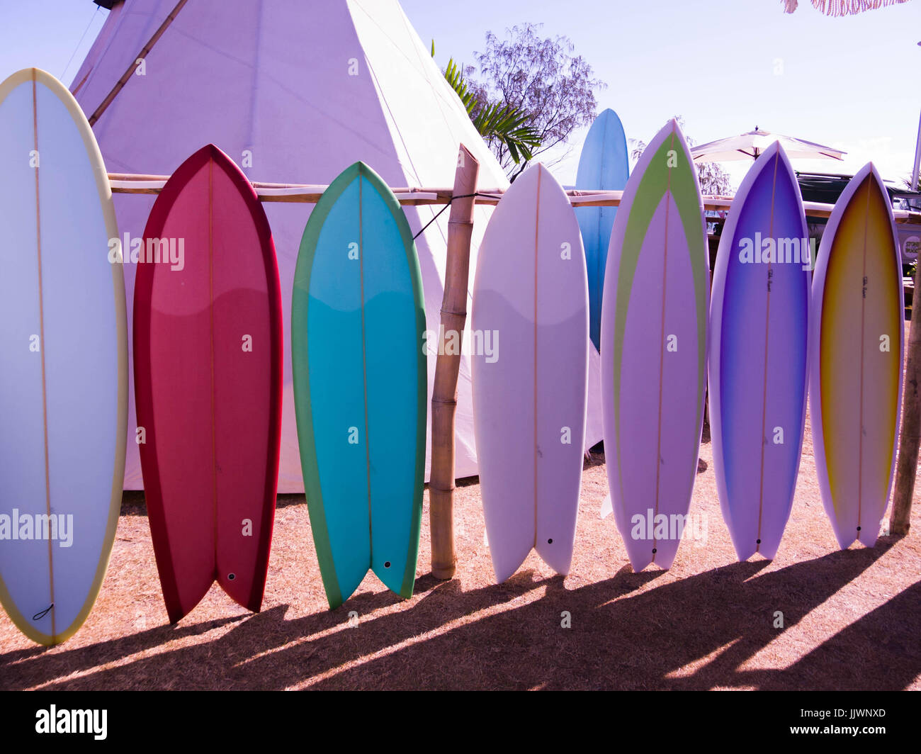 Surfboards on Sale at Surf Festival in Byron Bay Stock Photo Alamy