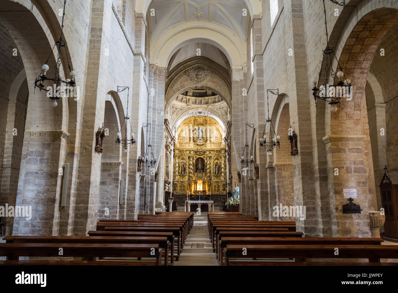 Interior of the church Church of Santa Maria del Camino, Carrion de los Condes, Spain, Europe ...