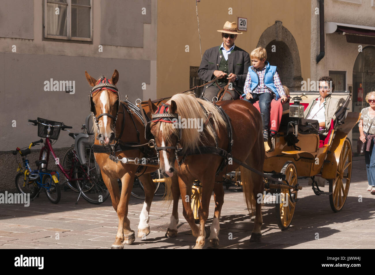 Austria, Salzburg, horse-drawn carriage Stock Photo