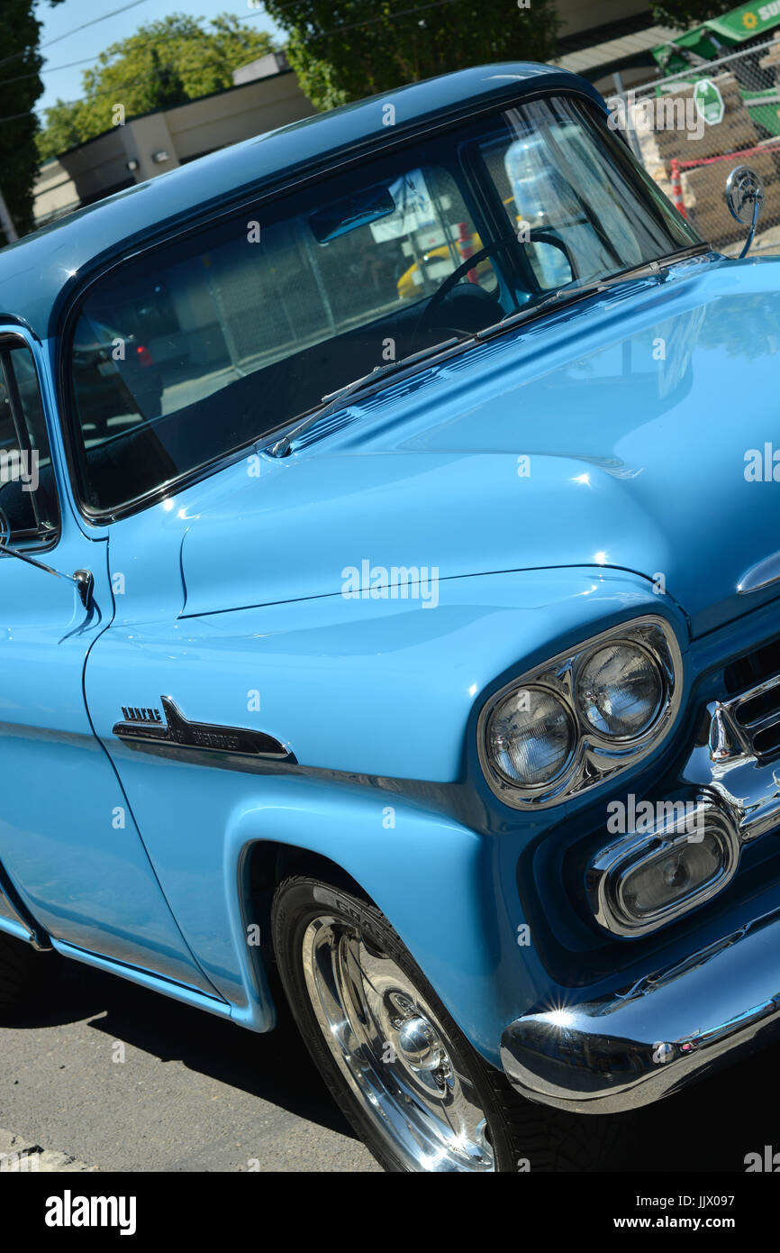 Blue Vintage Car Stock Photo