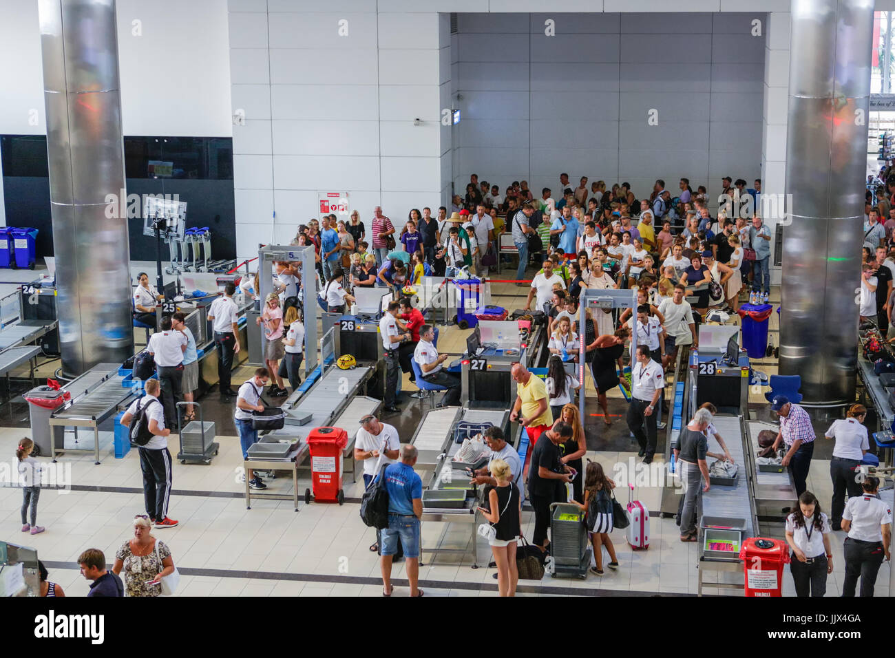 Security and passport control at Antalya International Airport, Turkey