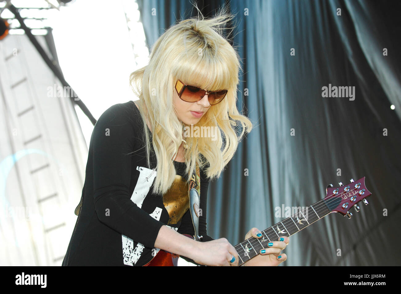 Singer Orianthi performs Bamboozle Festival Day 2 Angel Stadium March