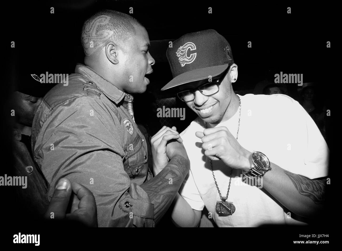 (L-R) Curtis Young aka Hood Surgeon Cory Gunz Club Haute May 26,2011 Los Angeles. Stock Photo