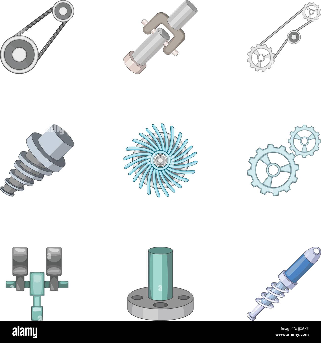 Spare parts for machine tools icons set Stock Vector Image & Art Alamy
