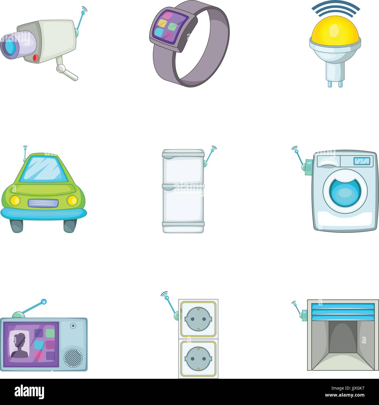 Smart home best automatic electronic devices set Stock Vector Image