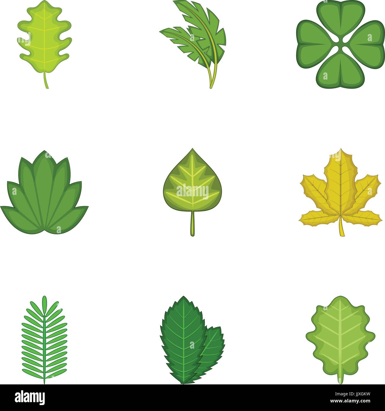 Forest leaves icons set, cartoon style Stock Vector Image & Art - Alamy