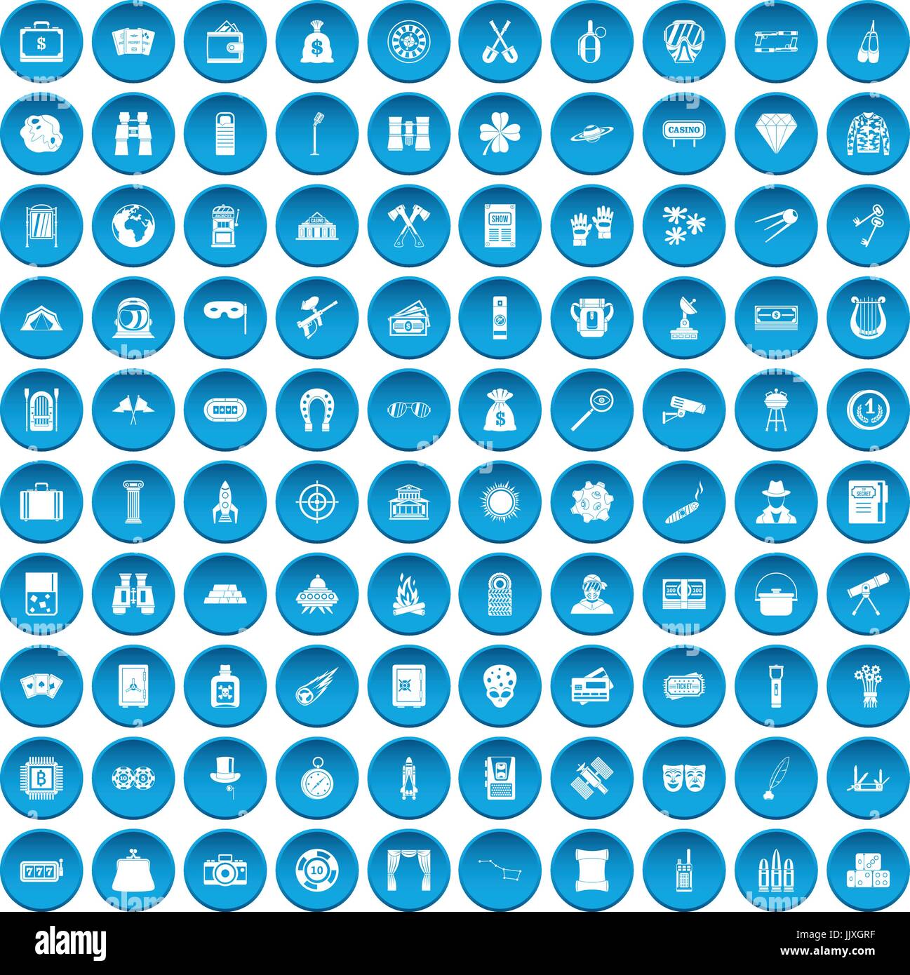 100 adult games icons set blue Stock Vector Image & Art - Alamy