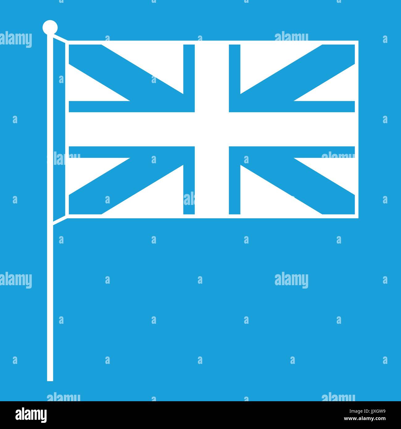 UK flag icon white Stock Vector