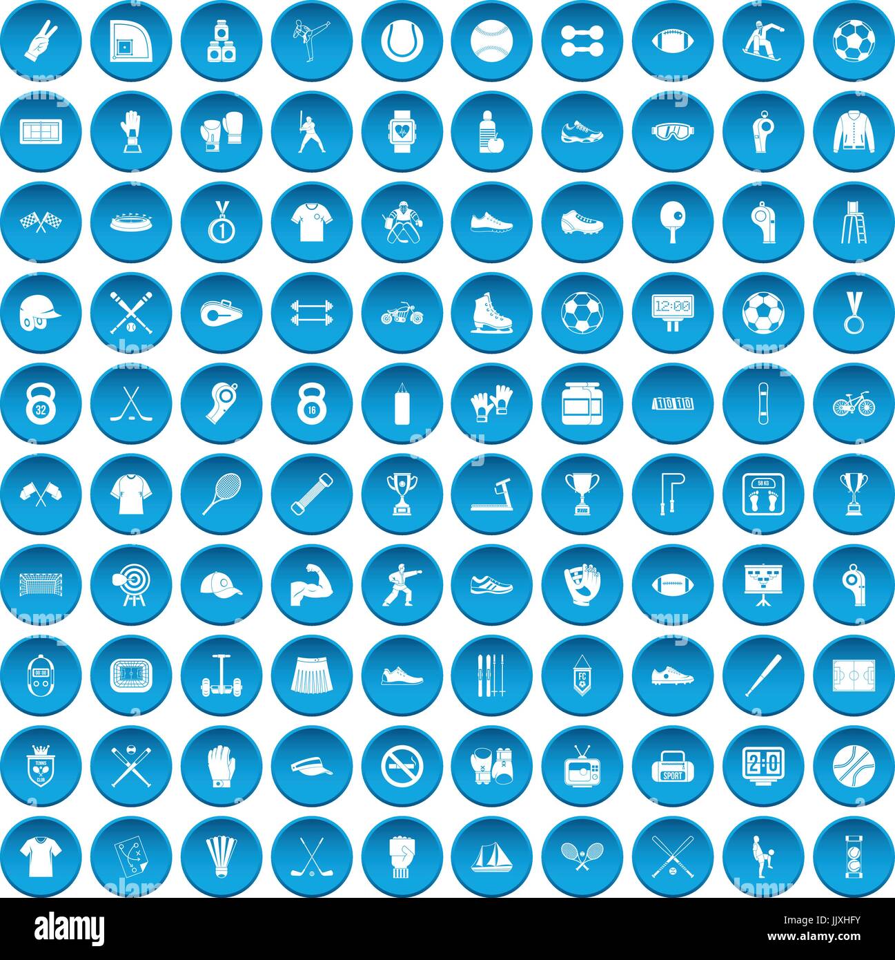 100 athlete icons set blue Stock Vector Image & Art - Alamy