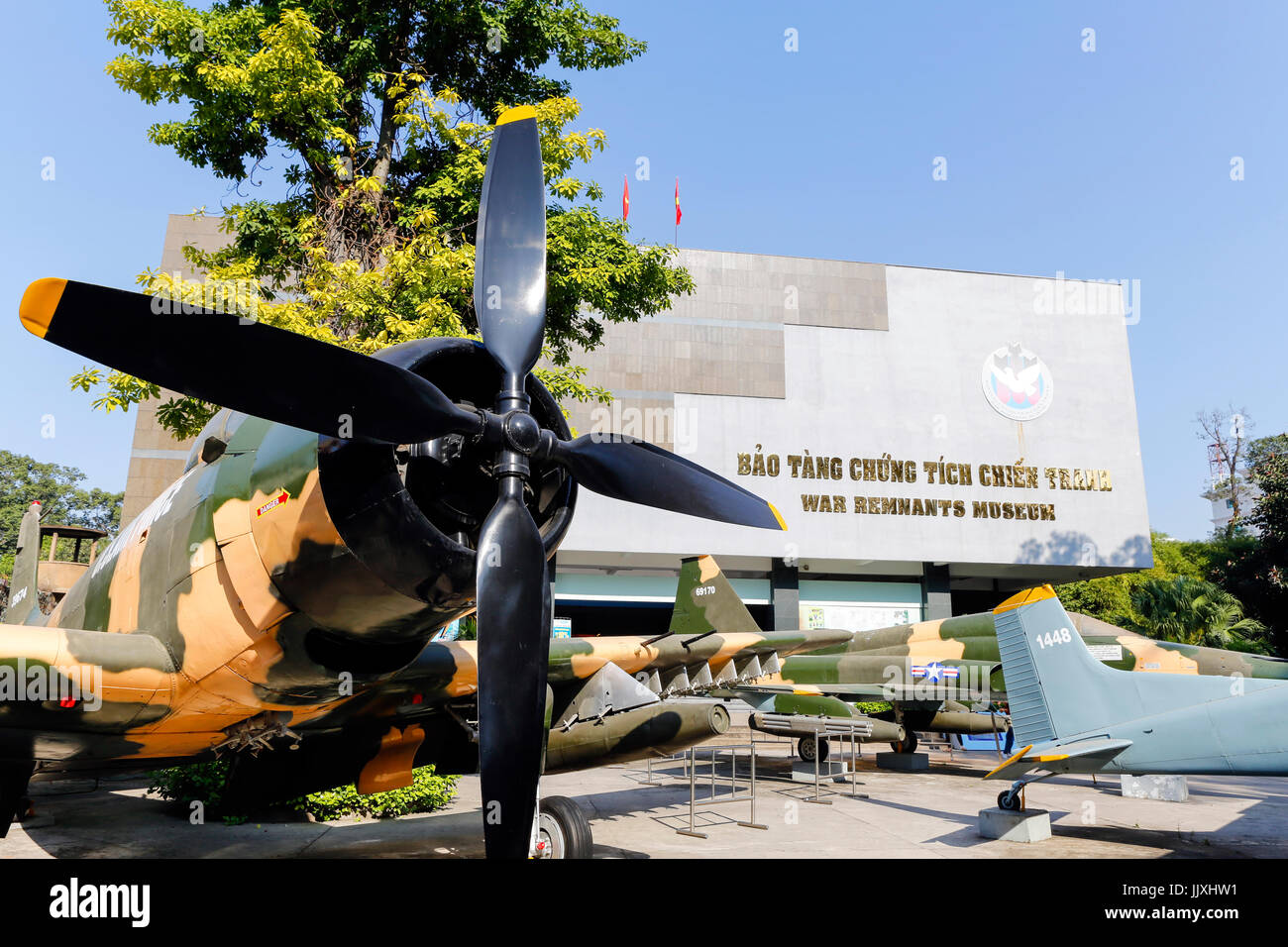 Ho Chi Minh City, Vietnam - January 19, 2016: The War Remnants Museum is a war museum in District 3, Ho Chi Minh City, Vietnam. Stock Photo