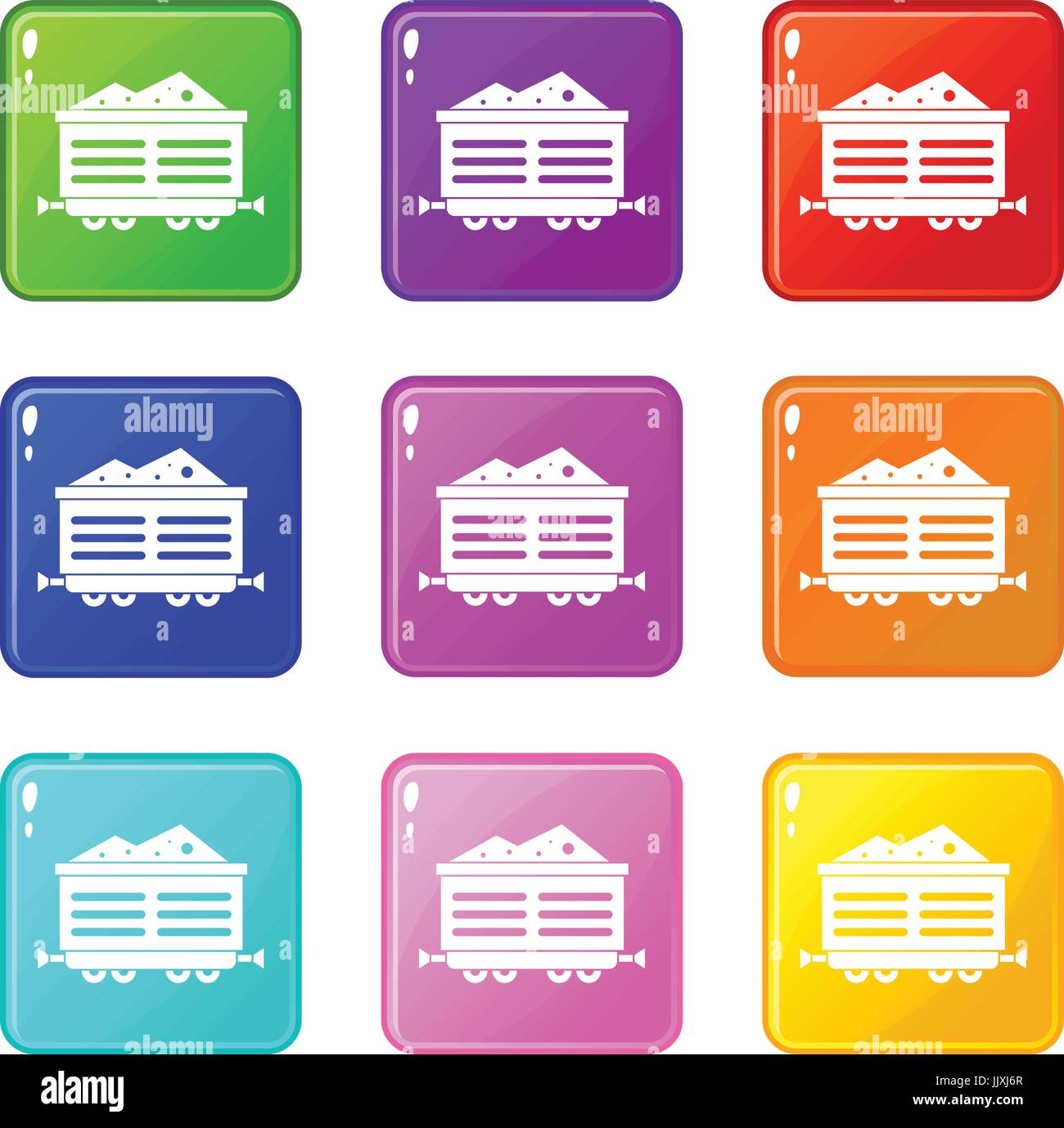 Train waggon with coal set 9 Stock Vector Image & Art - Alamy