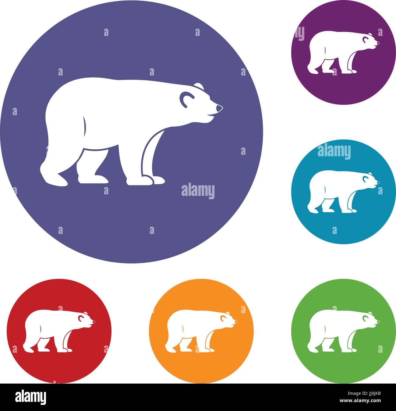 Wild bear icons set Stock Vector