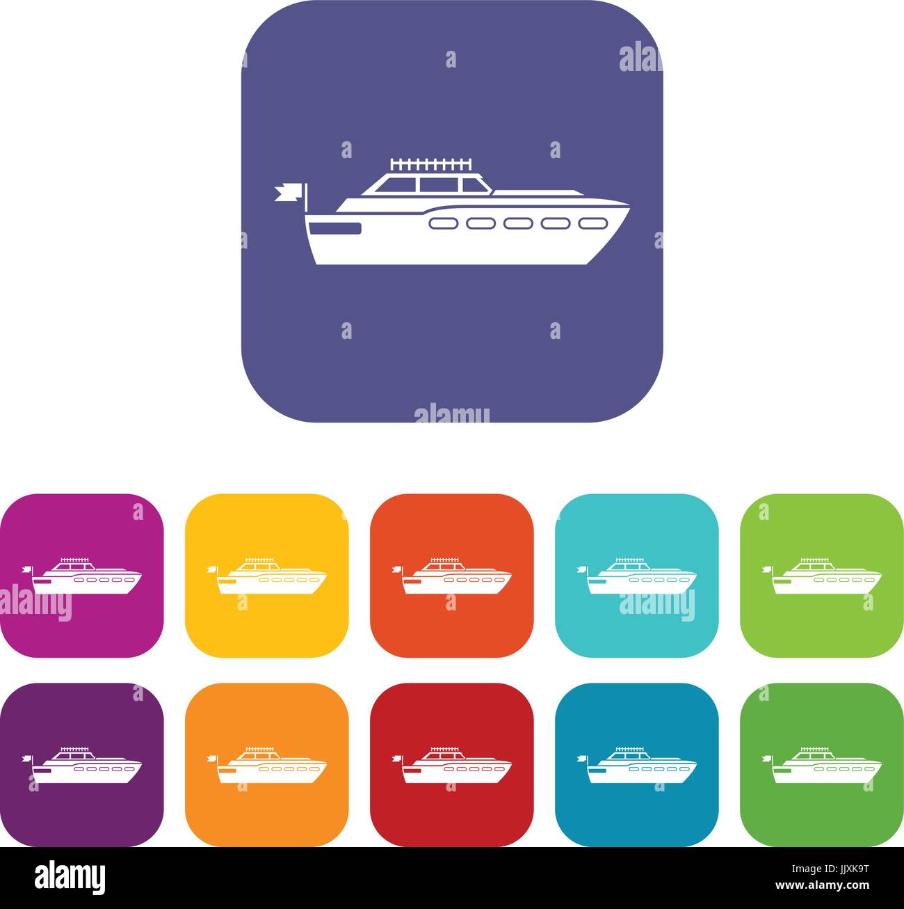 Big yacht icons set Stock Vector Image & Art - Alamy