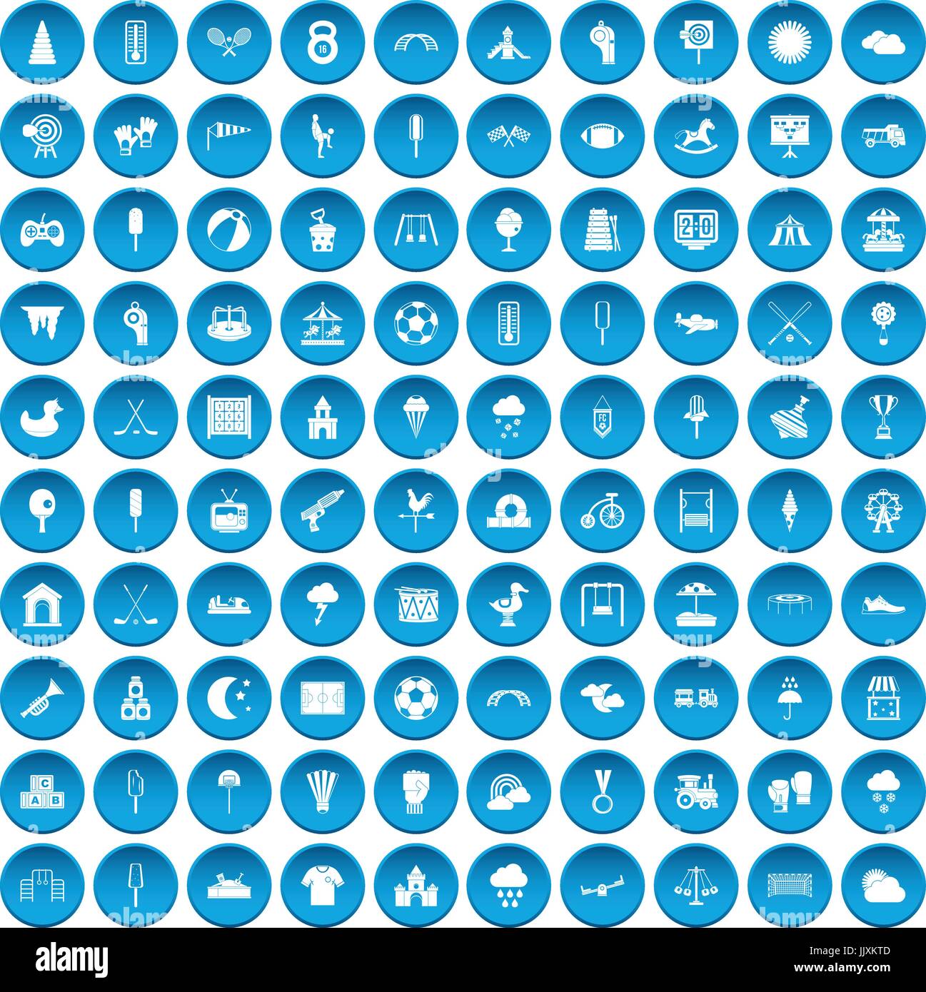 100 childrens playground icons set blue Stock Vector Image & Art - Alamy